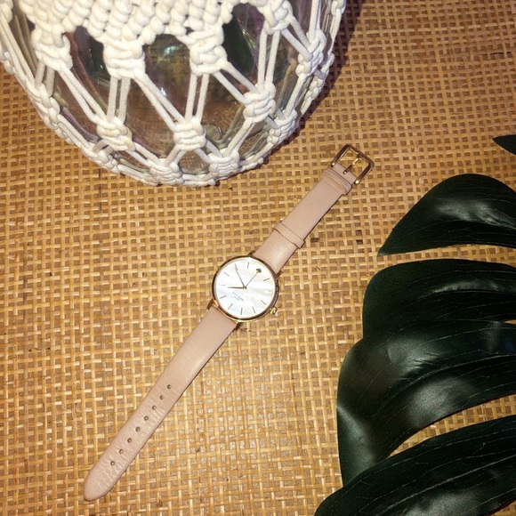 kate spade Accessories - Kate Spade Genuine Leather Nude Cream Gold Watch